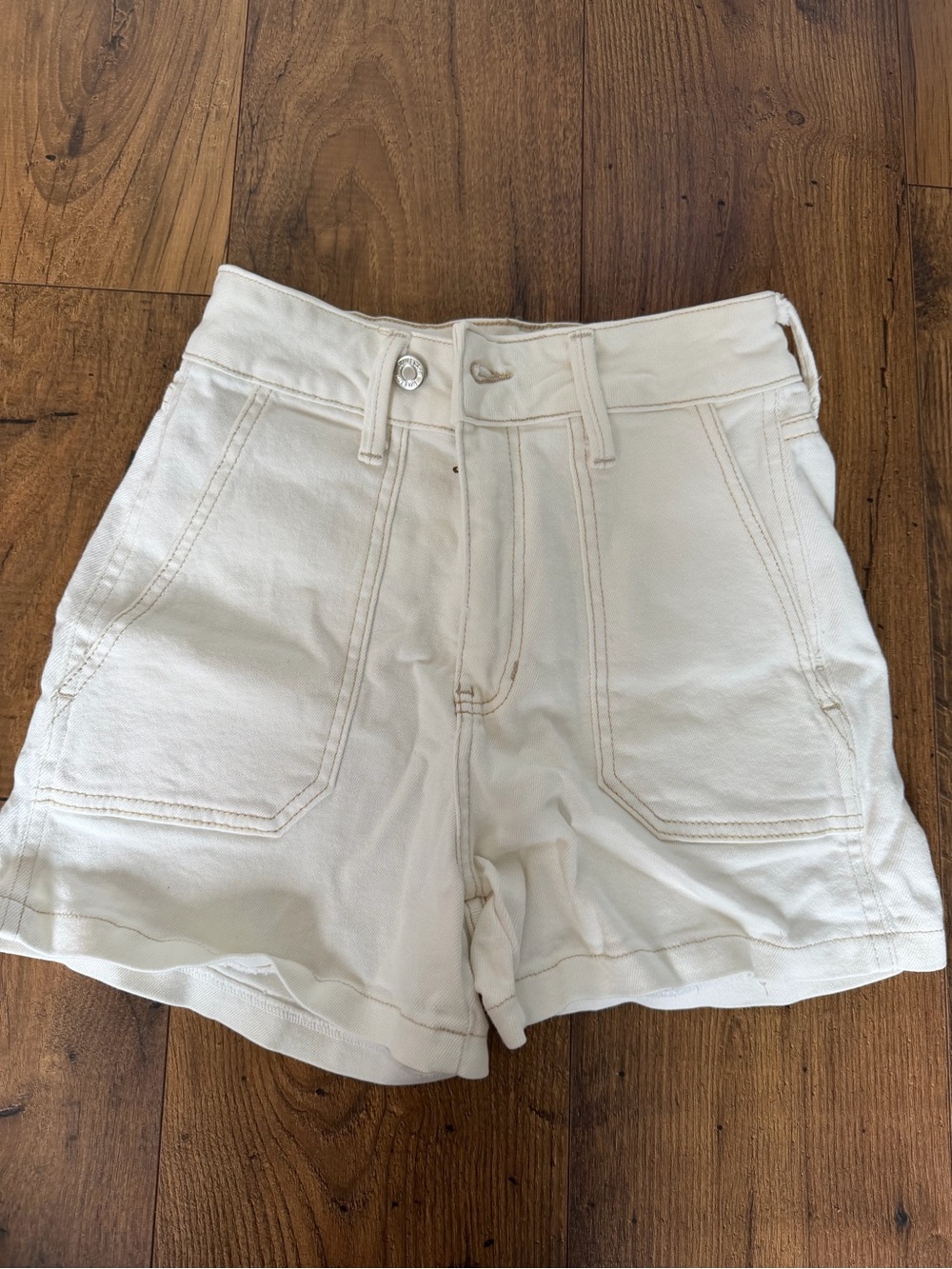 White/Cream Denim Shorts
